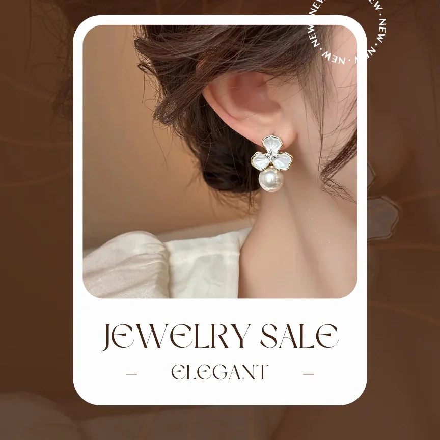 Three Leaf Flower Earrings